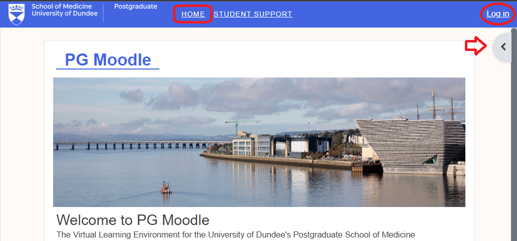 Screenshot of the PGMoodle home page in Moodle Version 4.1