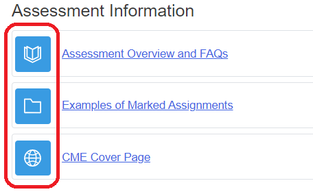 Screenshot highlighting some of the new icons in Moodle Version 4.1